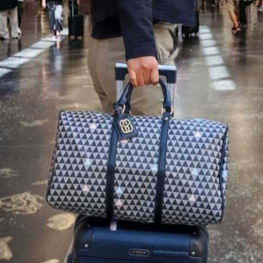Bolsa de Mão Feminina Luxo Mala de Viagem Média Estampa Geométrica