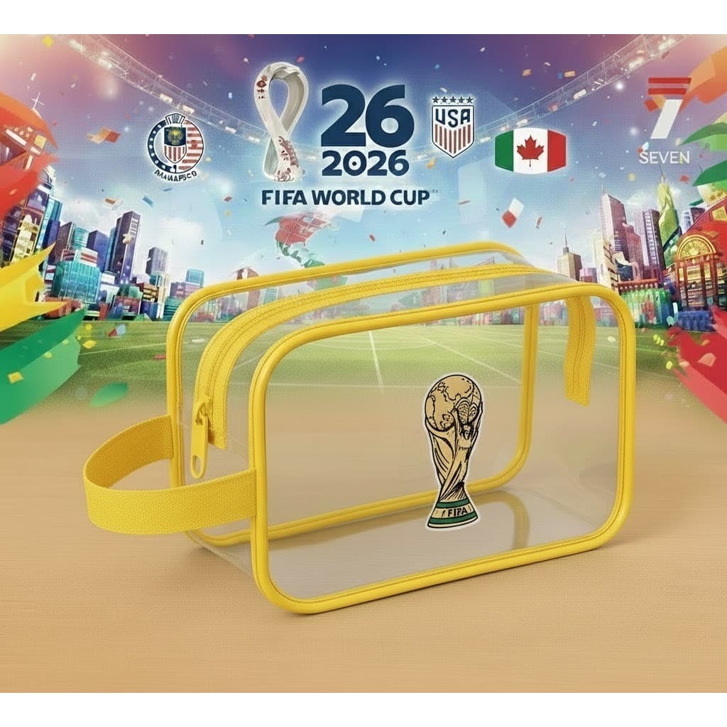 Nécessaire Transparente Em Plástico Para Copa do Mundo Taça Maquiagem Escola Academia Viagem Organizador