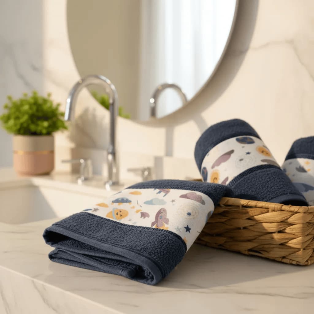 Kit Toalha Banho Rosto Infantil Felpuda Macia 100% Algodão