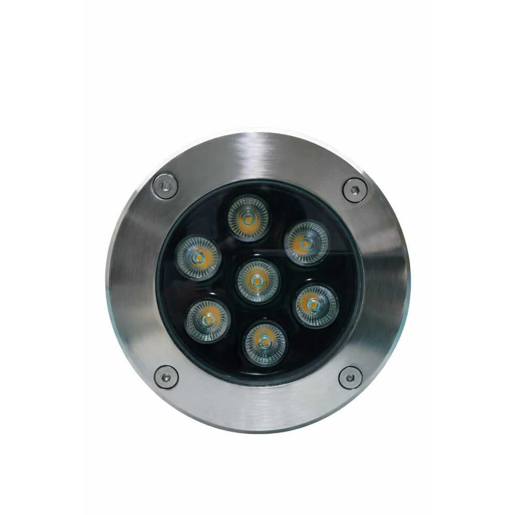 Balizador led solo 7w piso jardim embutir inox prova d ´água ip67 bivolt 110v/220v spot led externo
