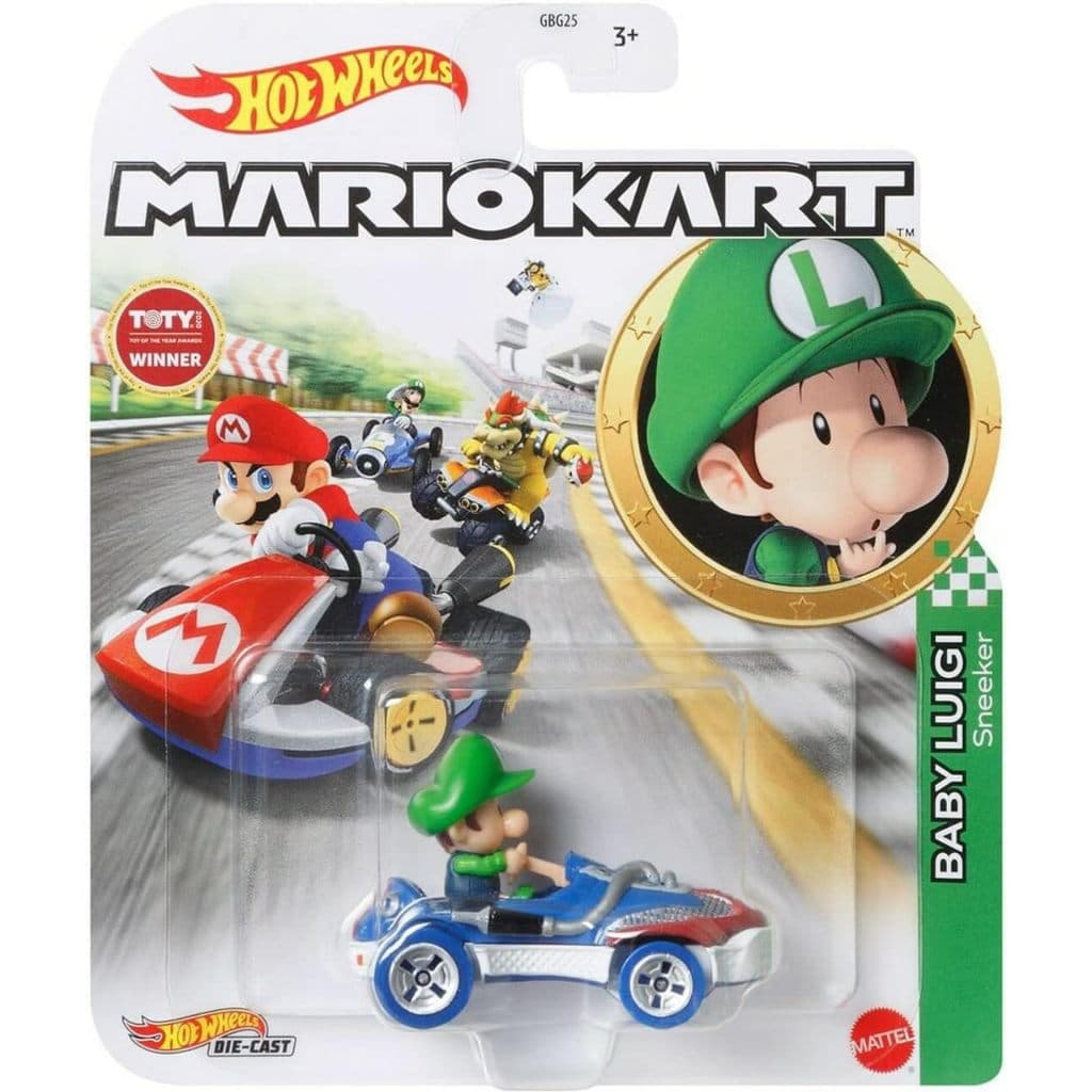 Carrinho Hot Wheels Mario Kart Baby Luigi - Mattel