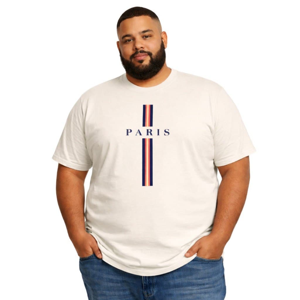 Camiseta Masculina Plus Size Algodão Gold Não Encolhe do P ao G4 Estampada Cruz Paris Casual