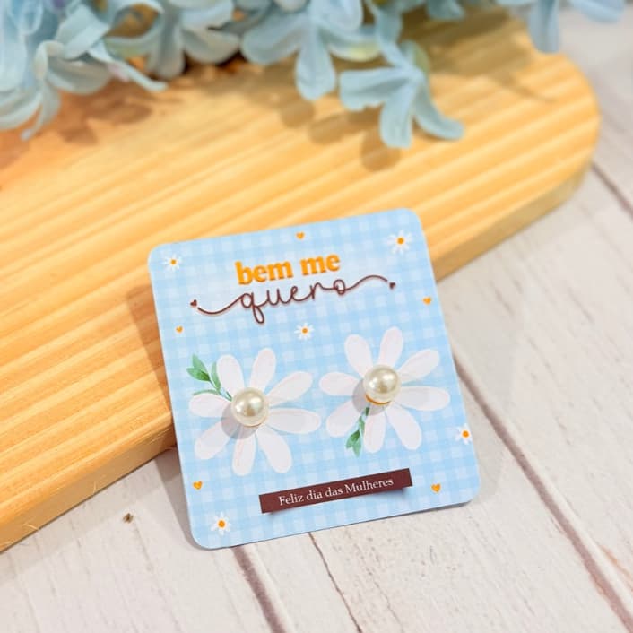 Tag com Brinco Pérola e Tarracha Silicone -