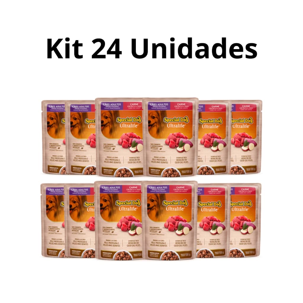 Kit 24 Saches Special Dog Carne Rp Original