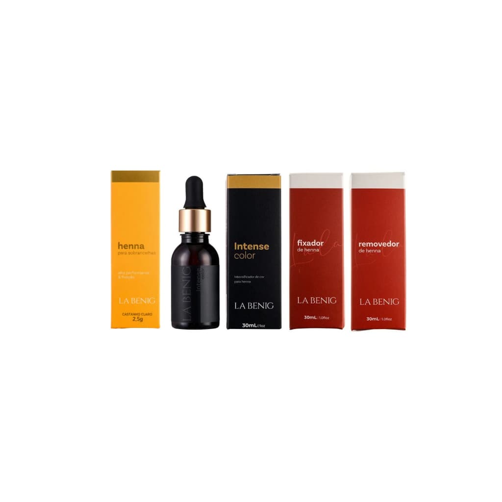 Kit Henna + Intesificador + Fixador + Removedor Profissional