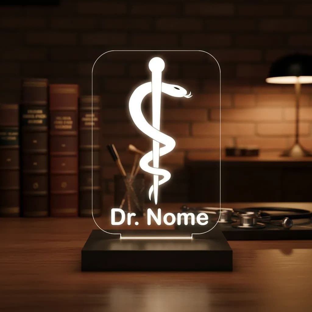Luminária Led 3D Medicina Médico Abajur personalizável