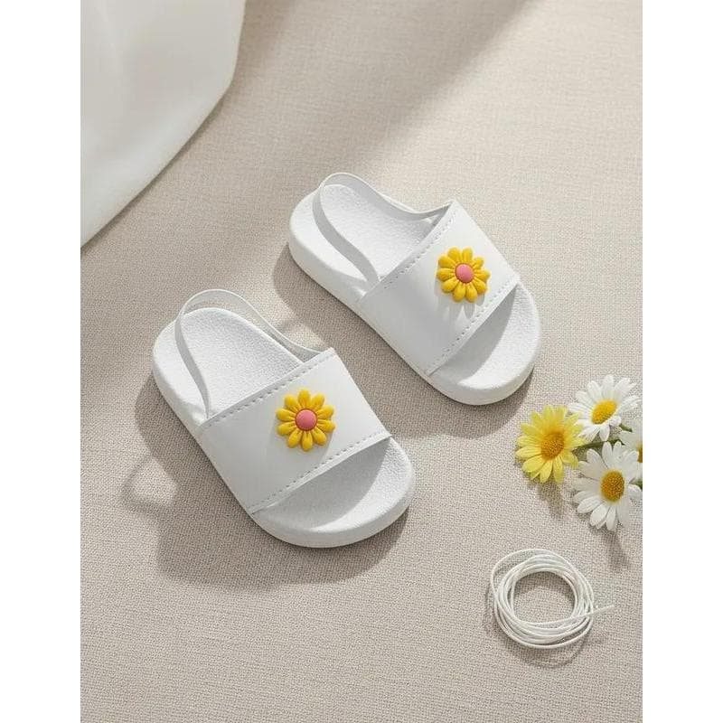 Chinelo Sandália Slide bebê infantil  FLOR  Feminino com elástico do 16 ao 25