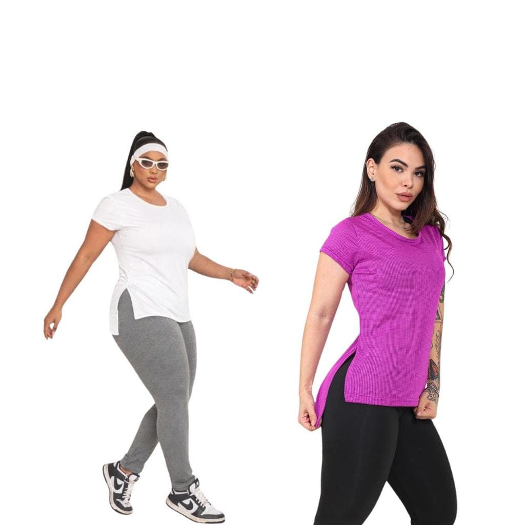 Kit 2 Blusa Dray Fitness  Plus Size Feminina Leve Confortável Academia