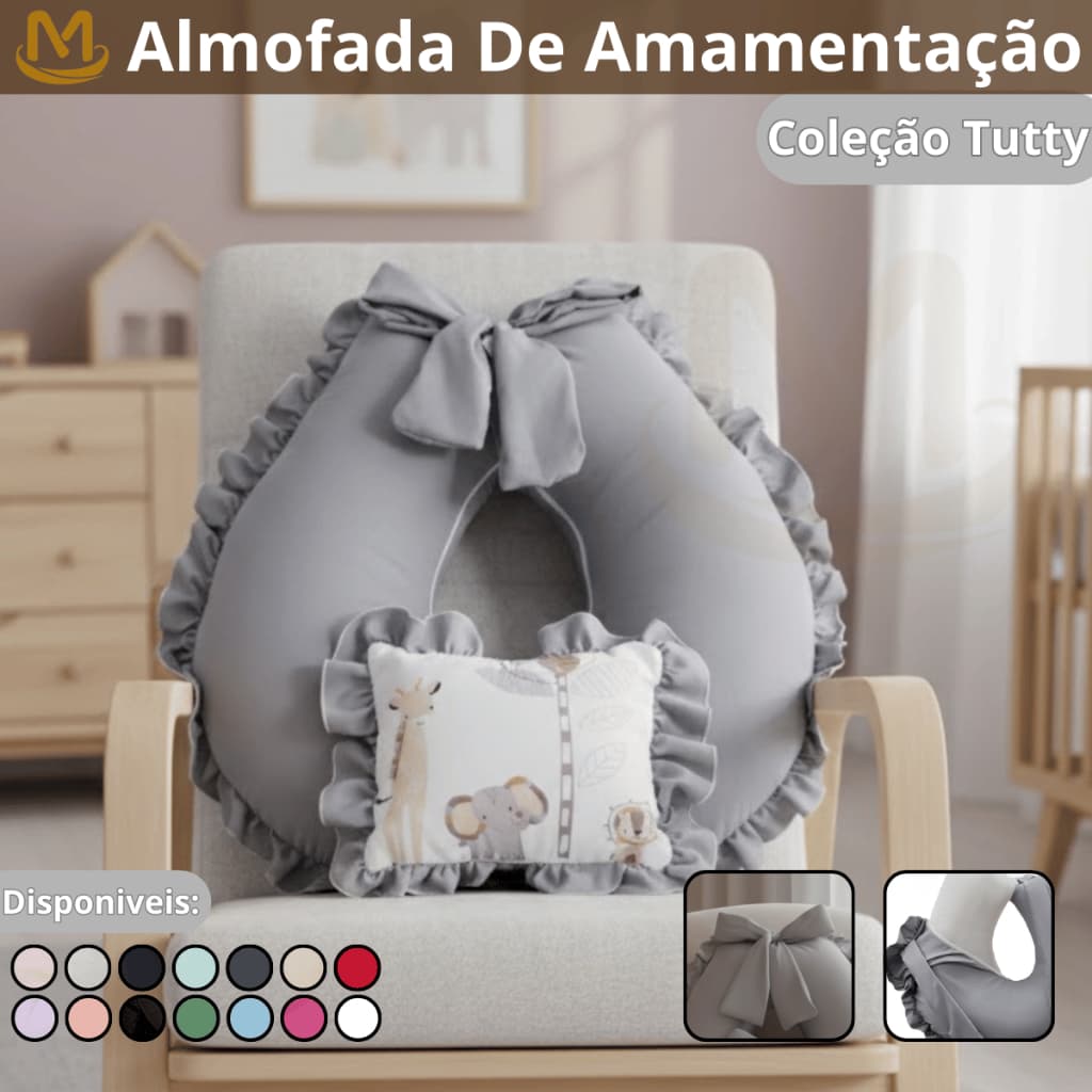 Almofada de Amamentação Amamentar com Laço Zíper  Almofada Estampada Menina Menino