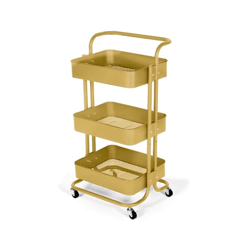 Carrinho Multiuso Organizador - 3 Prateleiras - dourado
