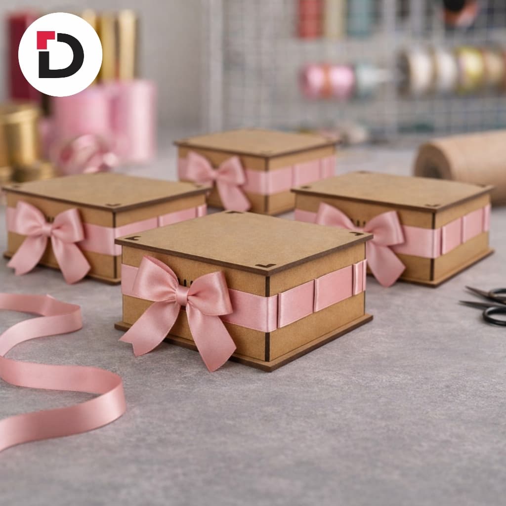 Kit  Caixas Passa Fita 15X15X5 Corte A Laser Em Mdf Presente Lembrancinha Decoração / Lembrancinha decorativa