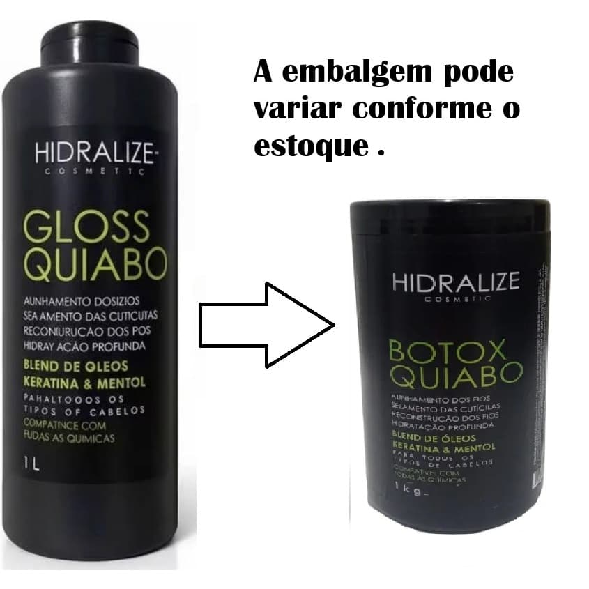 BTX Hidralize 1kg ALISA MUITO QUIABO Redutor De Volume Super Resultado