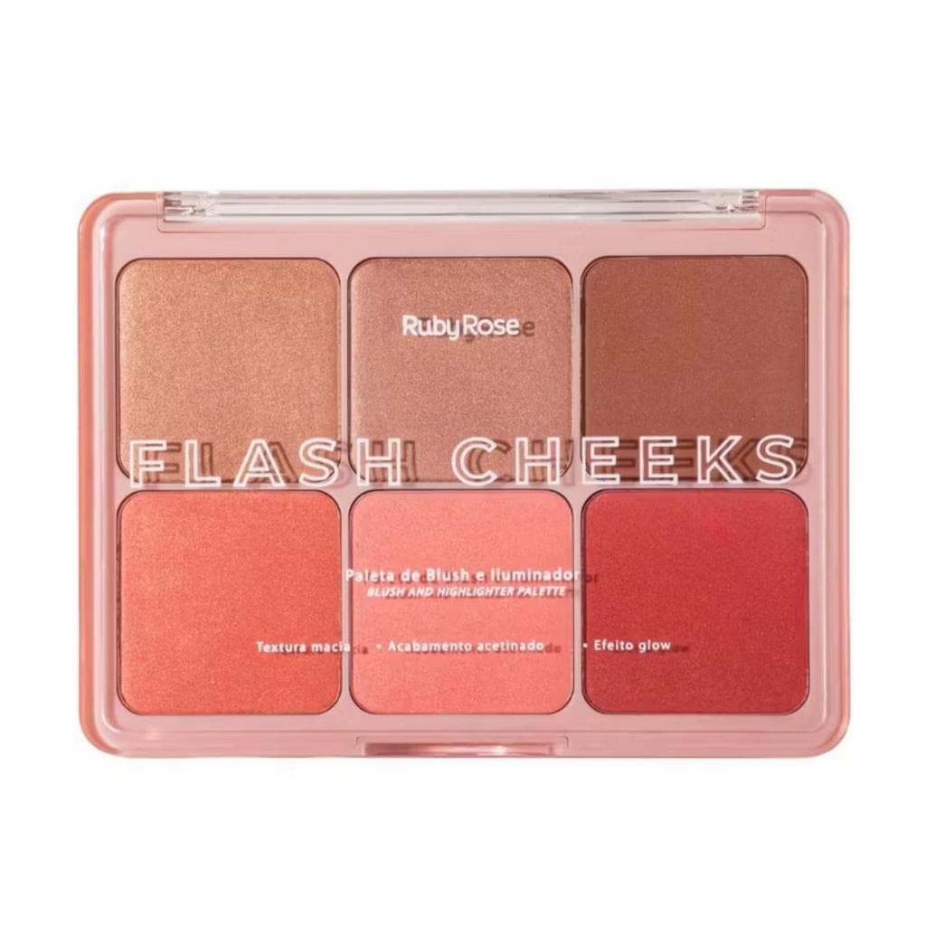 Paleta De Blush E Iluminador Flash Cheeks Linha Rosa Ruby Rose