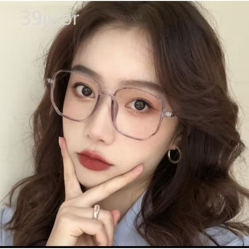 Estilo coreano Óculos anti-azul Polygon Armagão deOculos grandes femininos elegantes quadrados de mulher