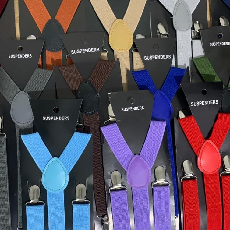 Suspensório Masculino 2,5cm Adulto Ajustável Unissex Cores Variadas Lisa
