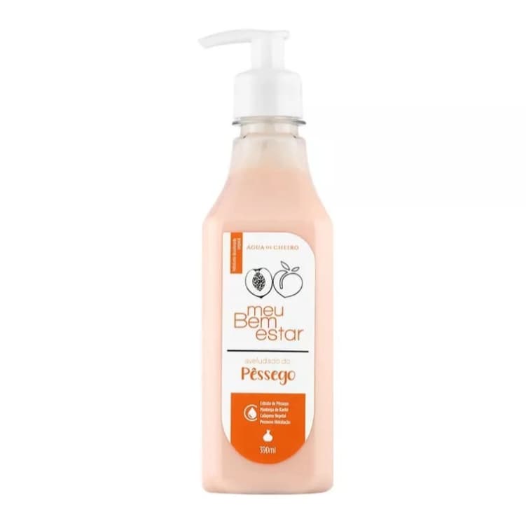 Hidratante Corporal Meu Bem Estar Aveludado Do Pessêgo 390ml Água De Cheiro