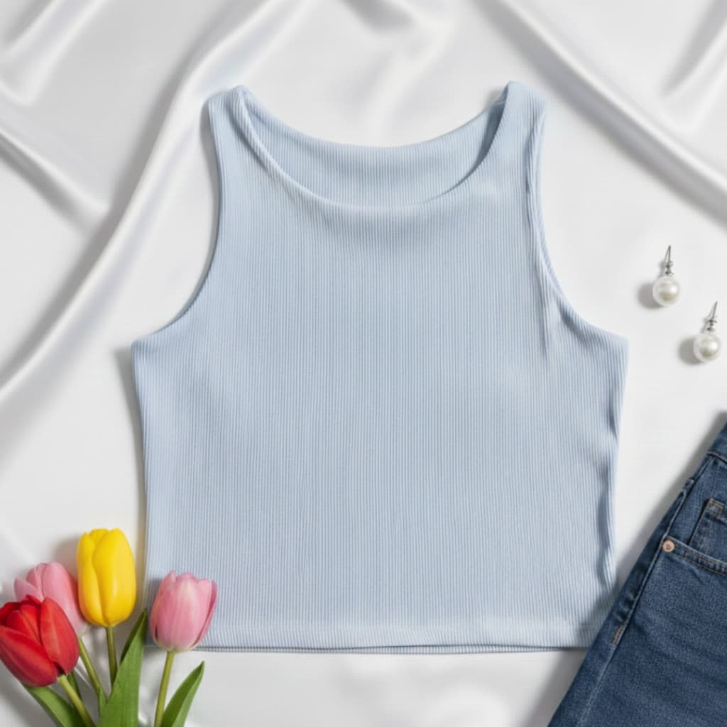 Blusa Regata Feminina Canelada Regata Lisa Básica Elegante Blogueira Tendecia Camiseta Regata