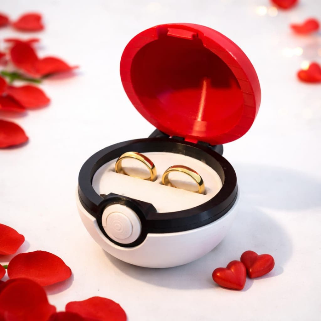 Pokébola Romântica para Pedido de Namoro | Presente Criativo Pokémon | Caixa Surpresa para Anel ou Mensagem