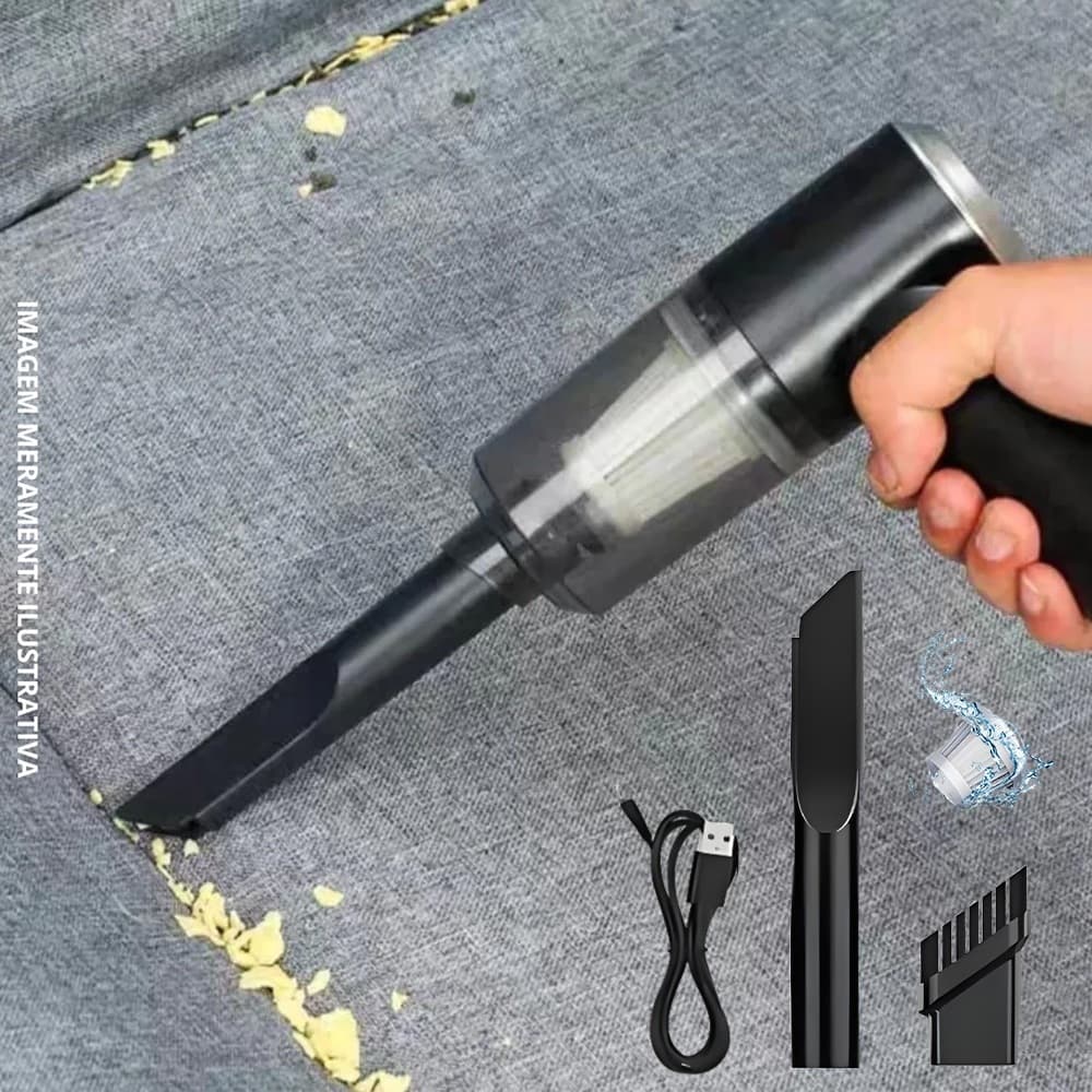 Mini Aspirador Portátil USB – Limpeza Potente para Carro e Casa