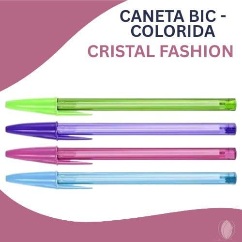 Caneta BIC Cristal Fashion - Cores Vibrantes (Unidade ou Kit)