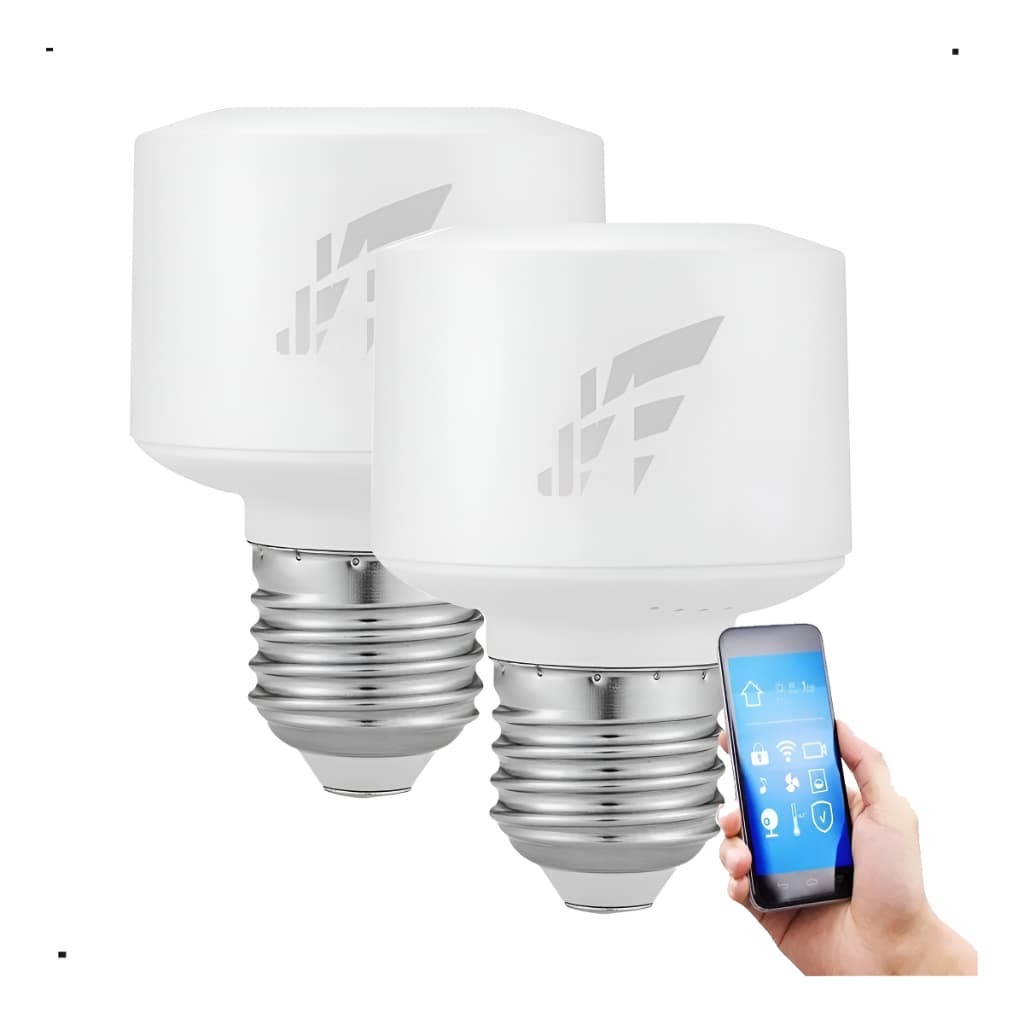 Kit 2 Un Soquete Bocal Lâmpada Inteligente Smart Alexa Wifi