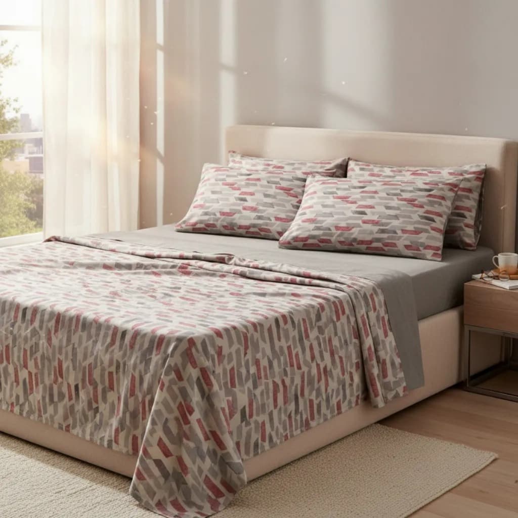 Jogo de Cama Casal 4 peças Essenciale 100% Algodão Toque Macio Lençol c/ Elástico 150 Fios