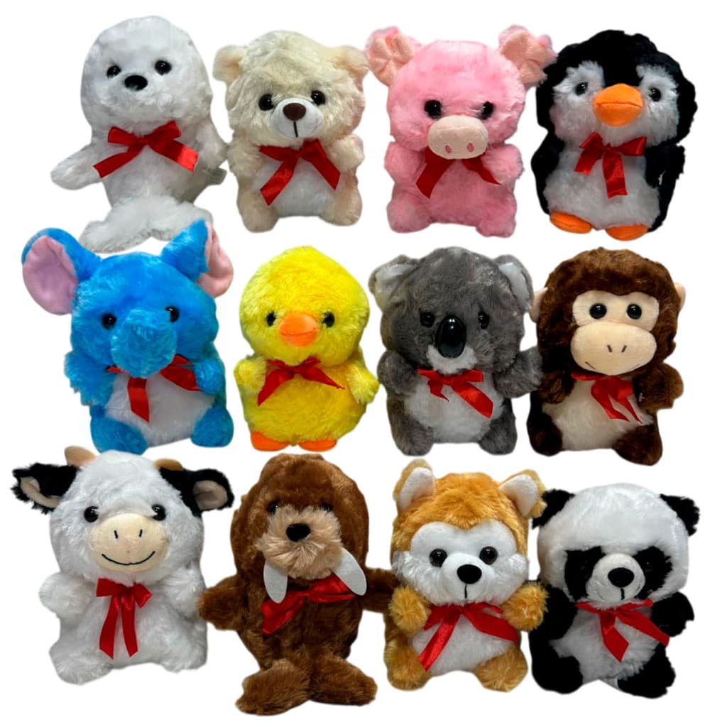 Kit 84 Ursos Animais Pelucia Sortido Para Grua Maquina De Ursinho Coloridos - 19cm
