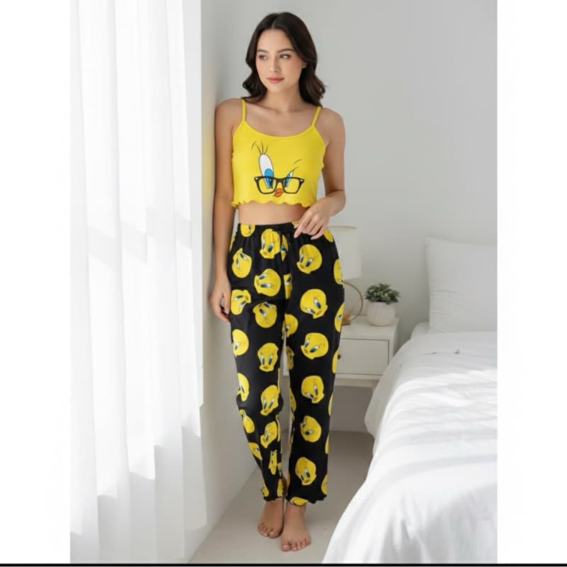 pijama calça cropped baby-doll roupa de dormir