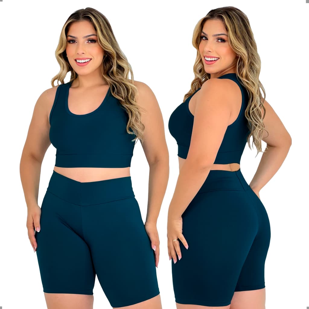 Conjunto Short Cintura alta e Top Academia sem bojo Suplex