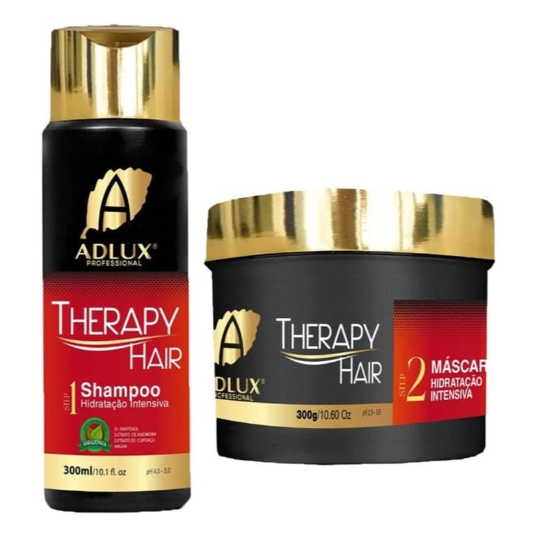 KIT THERAPY HAIR ADLUX 2 PASSOS MANUTENÇÃO CAPILAR RECONSTRUÇÃO HIDRATAÇÃO TRATAMENTO