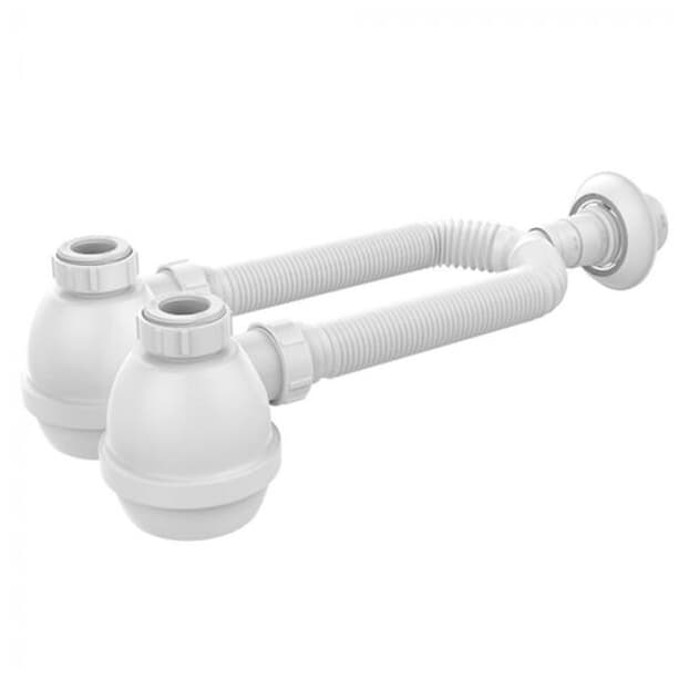 Sifão Extensível Blukit Duplo com Copo Universal Branco