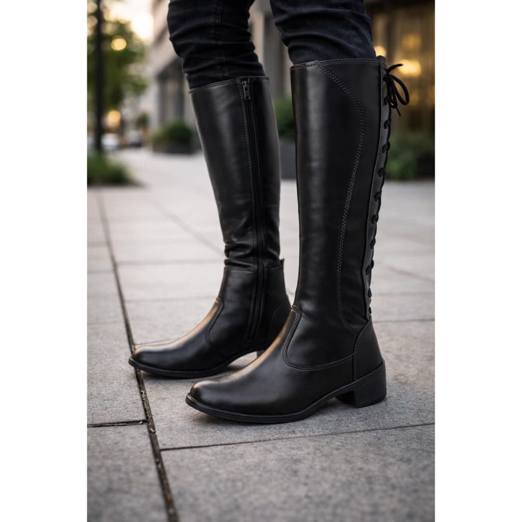 Bota Feminina Montaria Cavalgada Rodeio Country de Amarrar Promoção