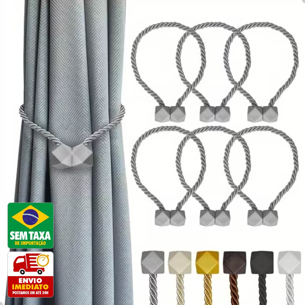 Prendedor Abraçadeira Magnética para Cortina 40cm Clip Suporte Decorativo Ímã
