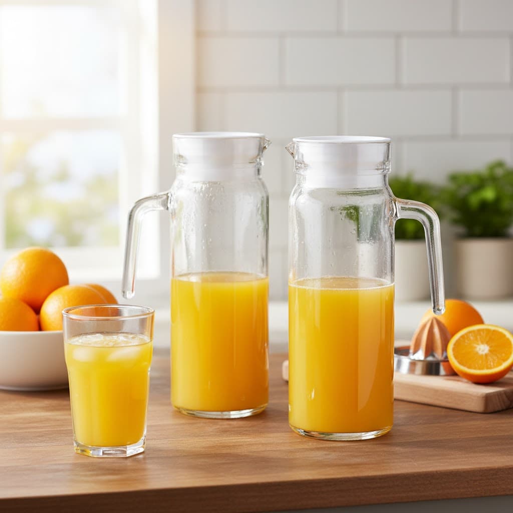 Kit Até 2 Jarra de Vidro 1L Slim para Porta de Geladeira Suco – 1 ou 2 Unidades