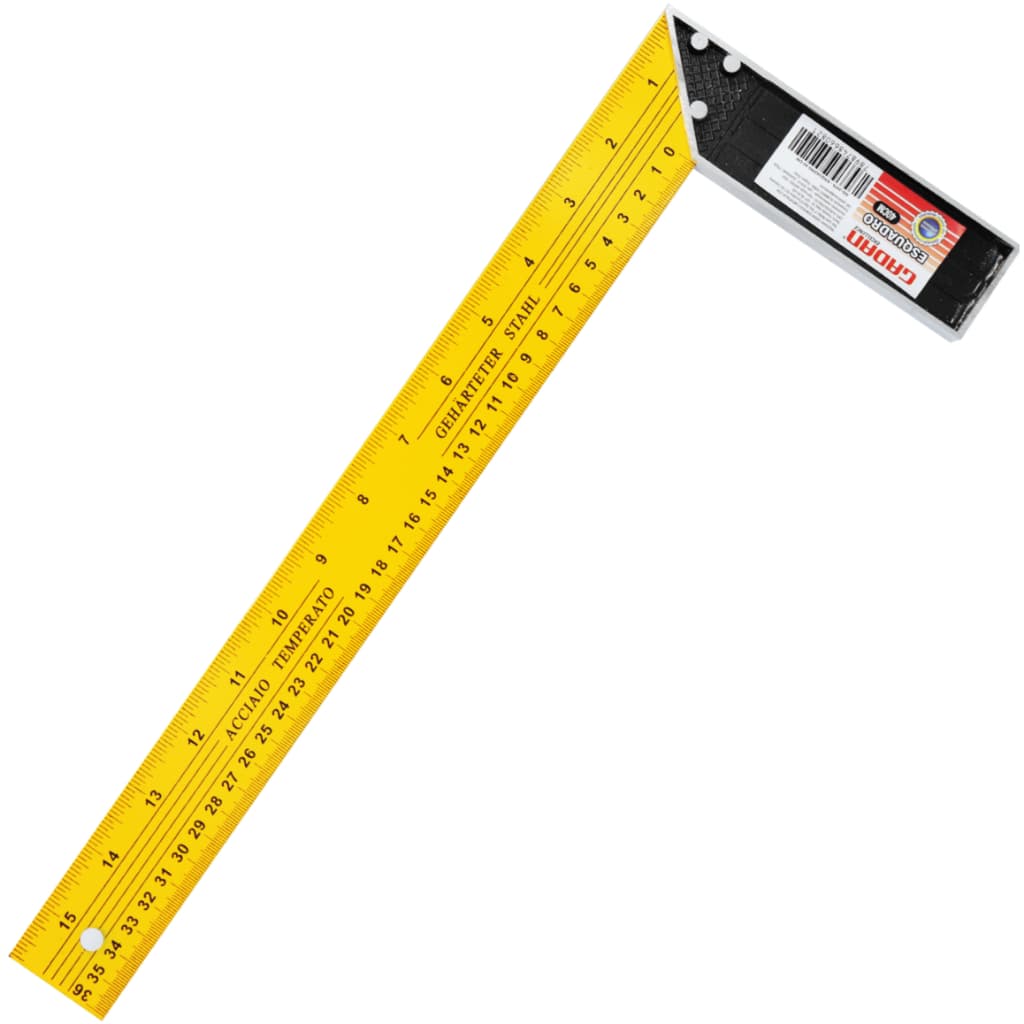 Esquadro Aço Com Cabo De Alumínio  Profissional Cor Amarelo