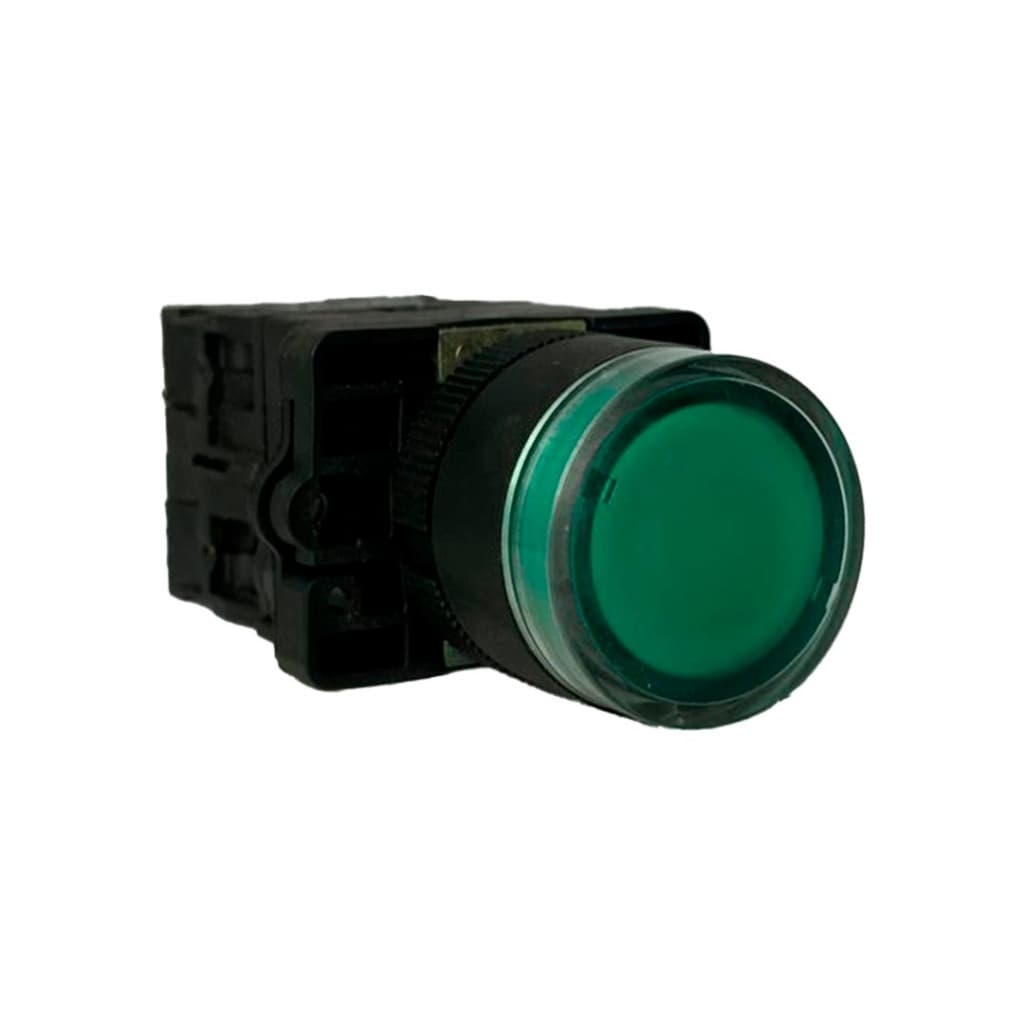 Botão Comando 22mm Iluminado 220v Verde P20igr Metaltex I