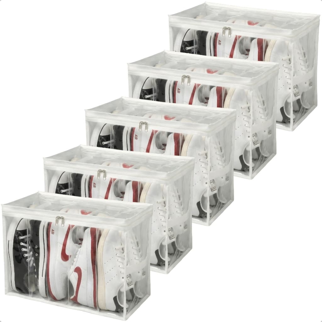 Kit 5 Colmeia Fechada Organizadora Sapatos Tenis Bolsa Vertical 44x24x32 Com Zíper