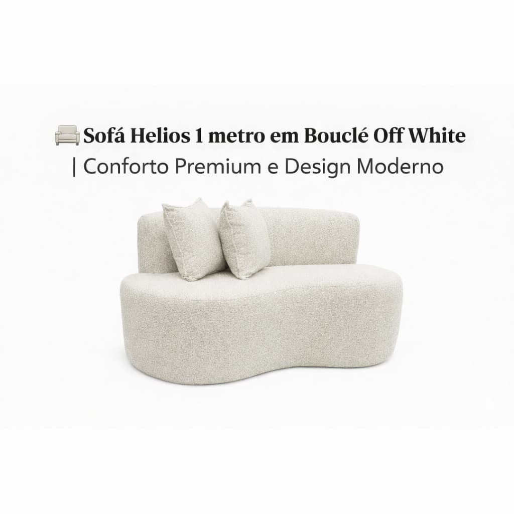 🛋️ Sofá Helios 1 metro Bouclé Off White | Design Contemporâneo, Conforto Premium e Elegância Atemporal