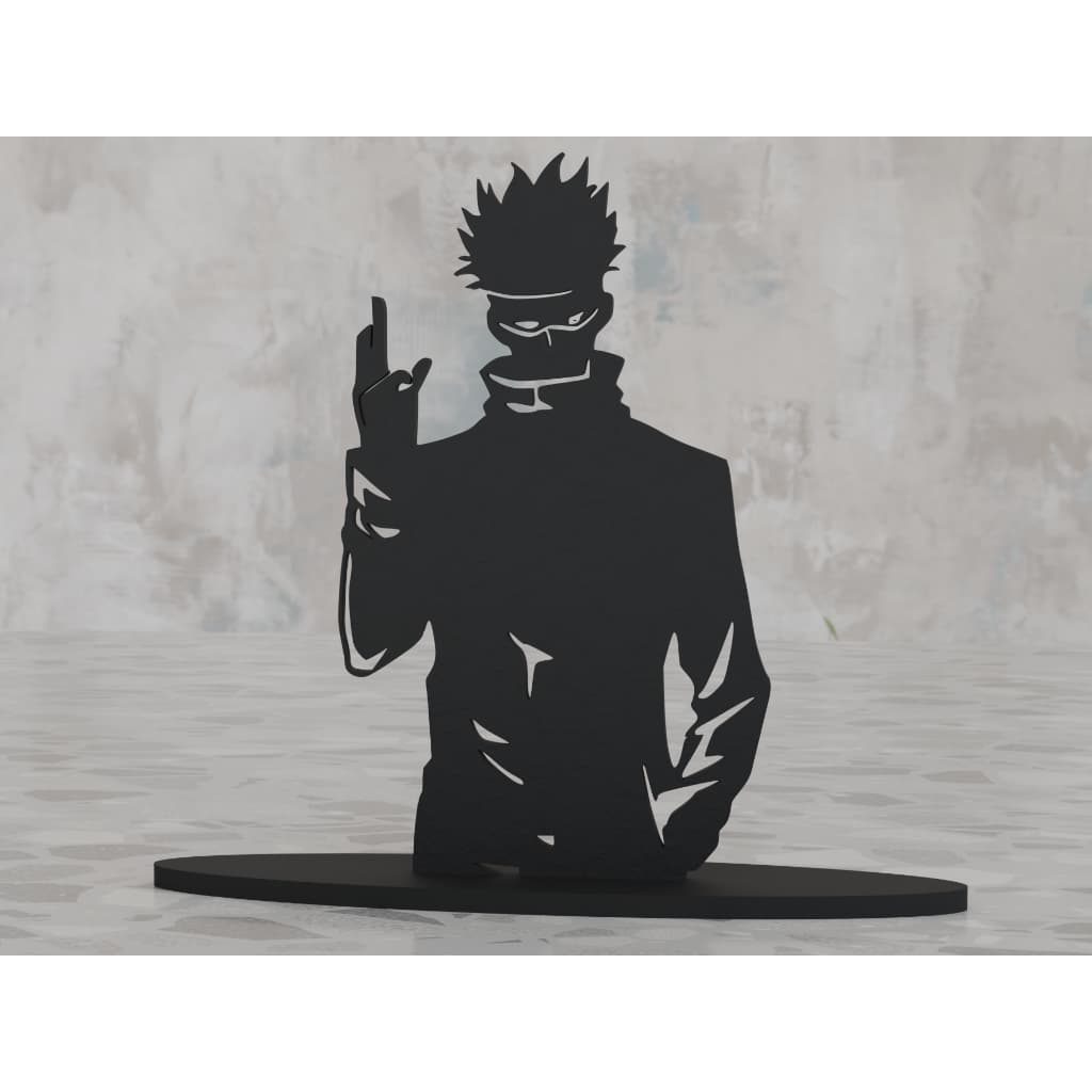 Silhueta Gojo Satoru Jujutsu Kaisen 15cm Decoração Anime Geek Enfeite com Base
