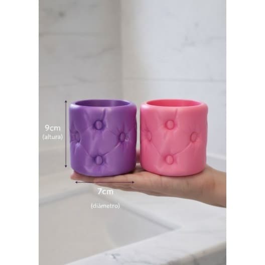 Porta Objetos Capitonê Roxo 3D – Organizador Decorativo 9cm