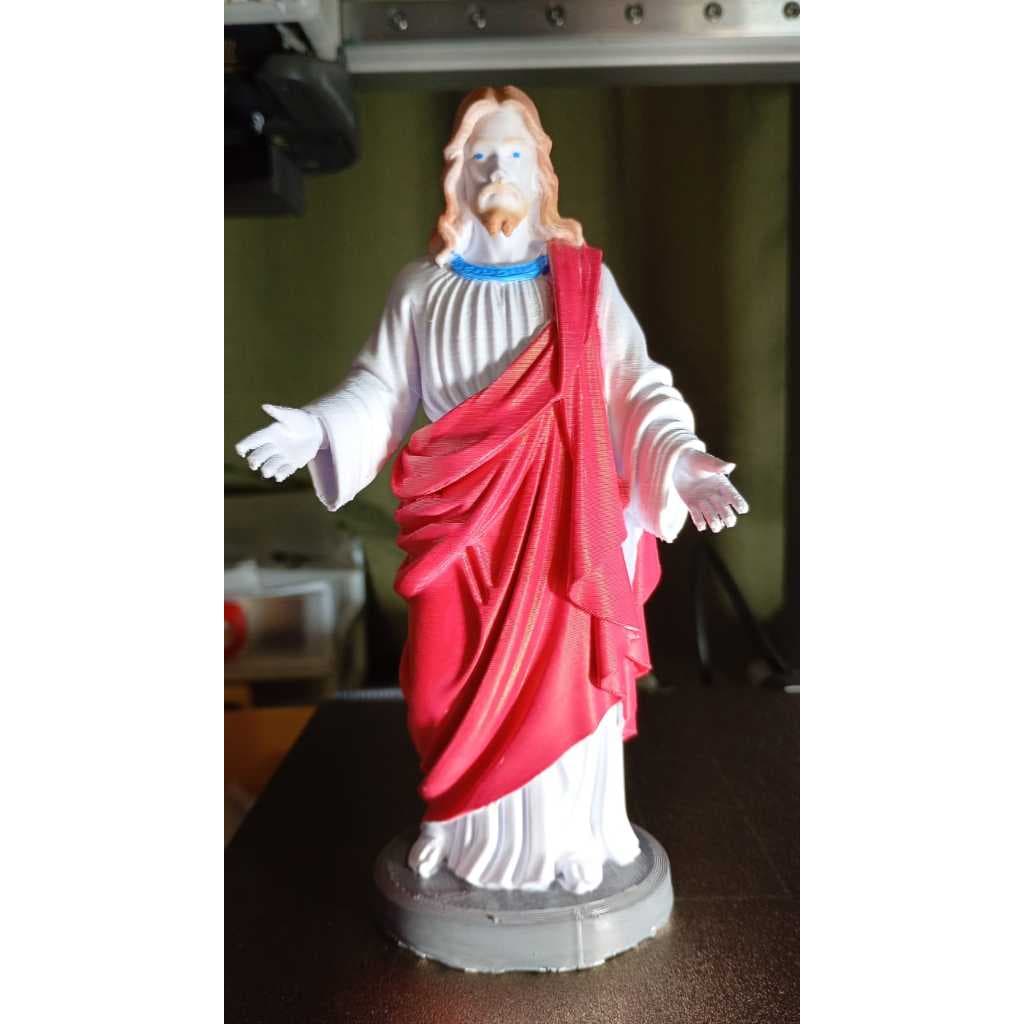 Imagem Sagrada Jesus Decorativa 15cm em PLA – Pintada à Mão – Peça Ornamental