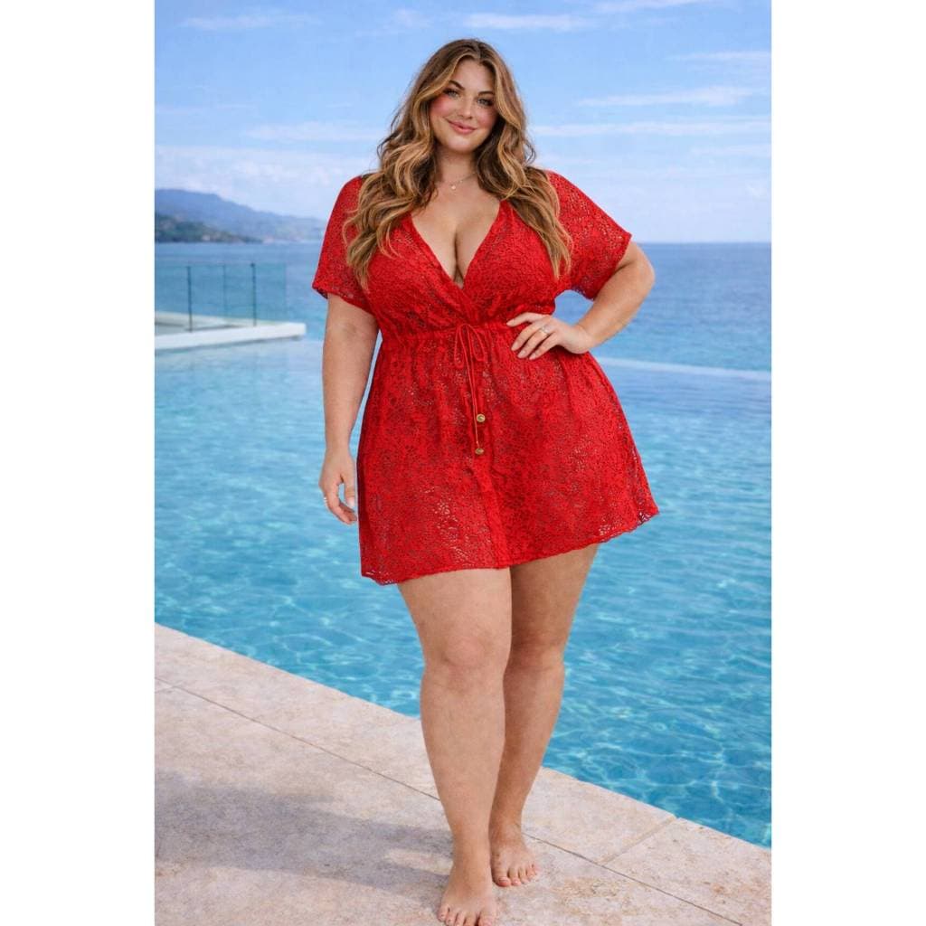 Saída De Praia BIG  Plus Size CANGA arrastão cordao do tam 46 ao 68