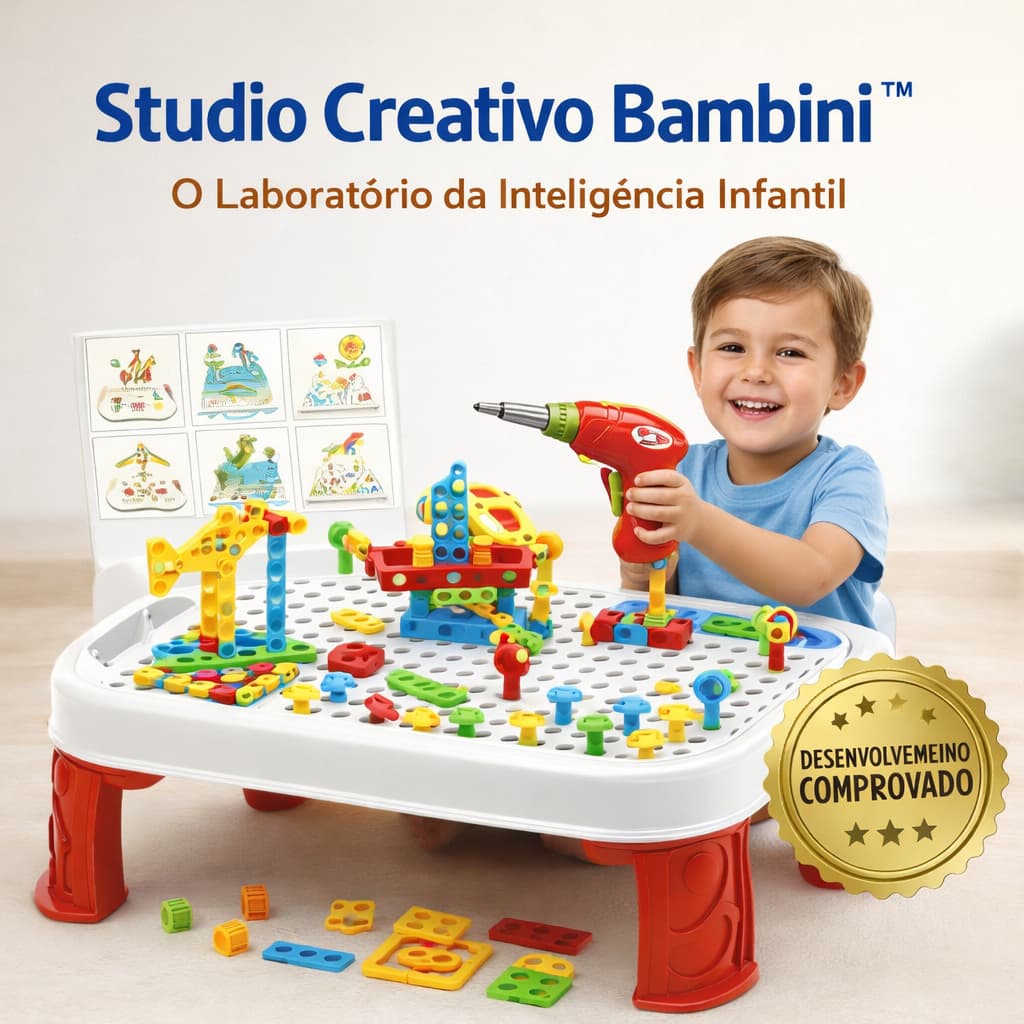 Mesa Educativa Criativa Montagem Brinquedo Infantil Pedagógico Acessórios