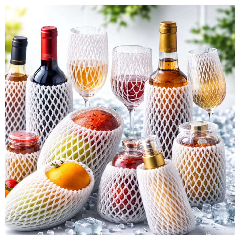 REDE PROTEÇÃO ESPUMA POLIETILENO GARRAFA TAÇAS FRUTAS 25X08 cm 100 UNIDADES
