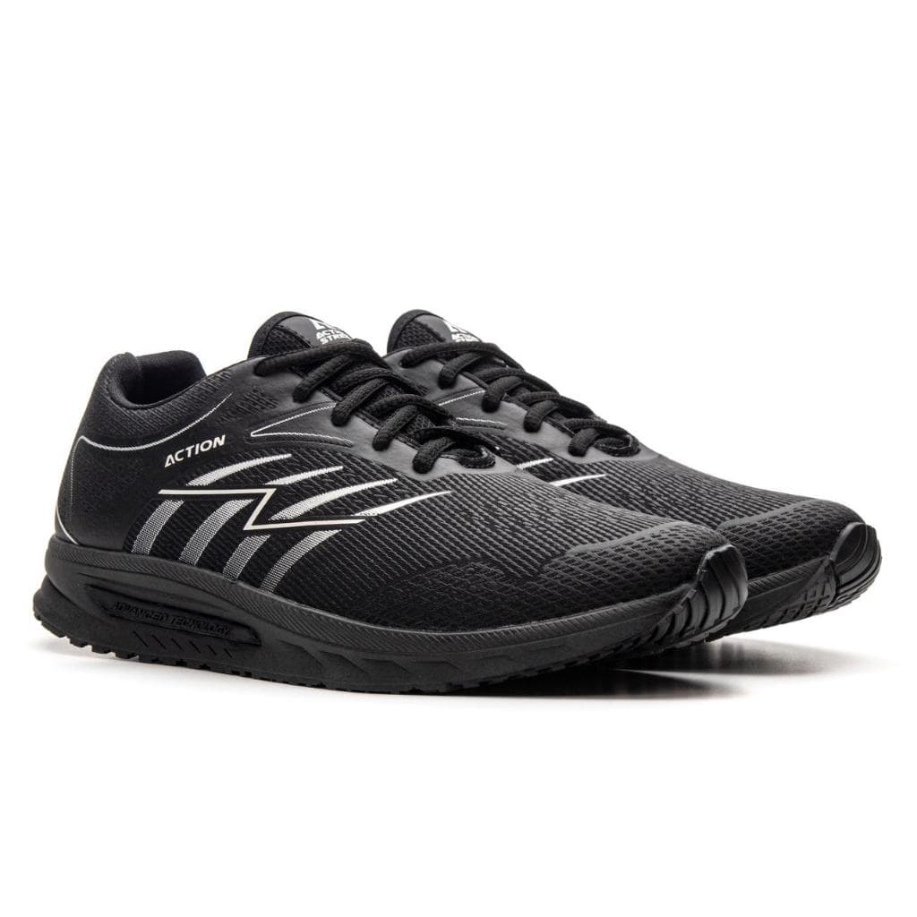Tênis Masculino Preto Action Street Leve Confortável e Estiloso Ideal para o Dia a Dia
