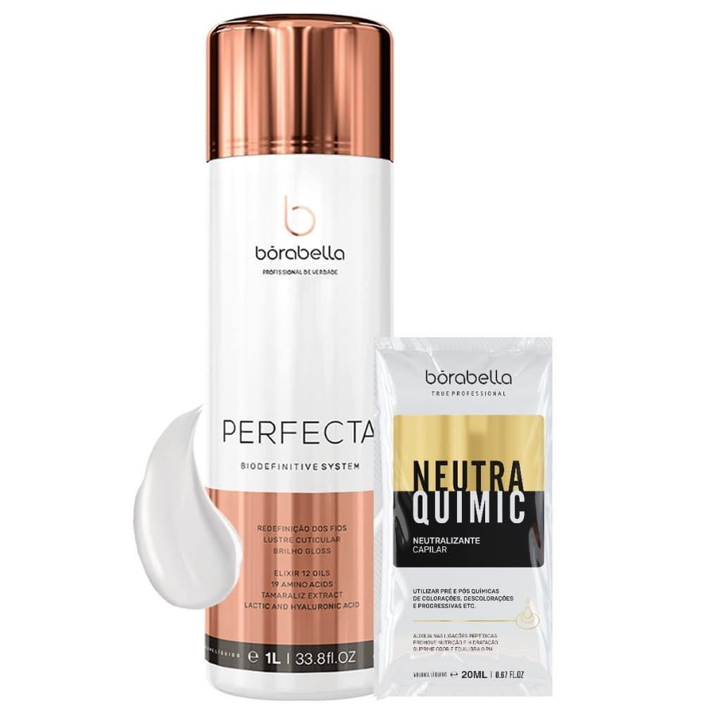 Creme Borabella Perfecta 12 Oils Bio Definitive Antifrizz De 1l + Neutraquimic 20ml