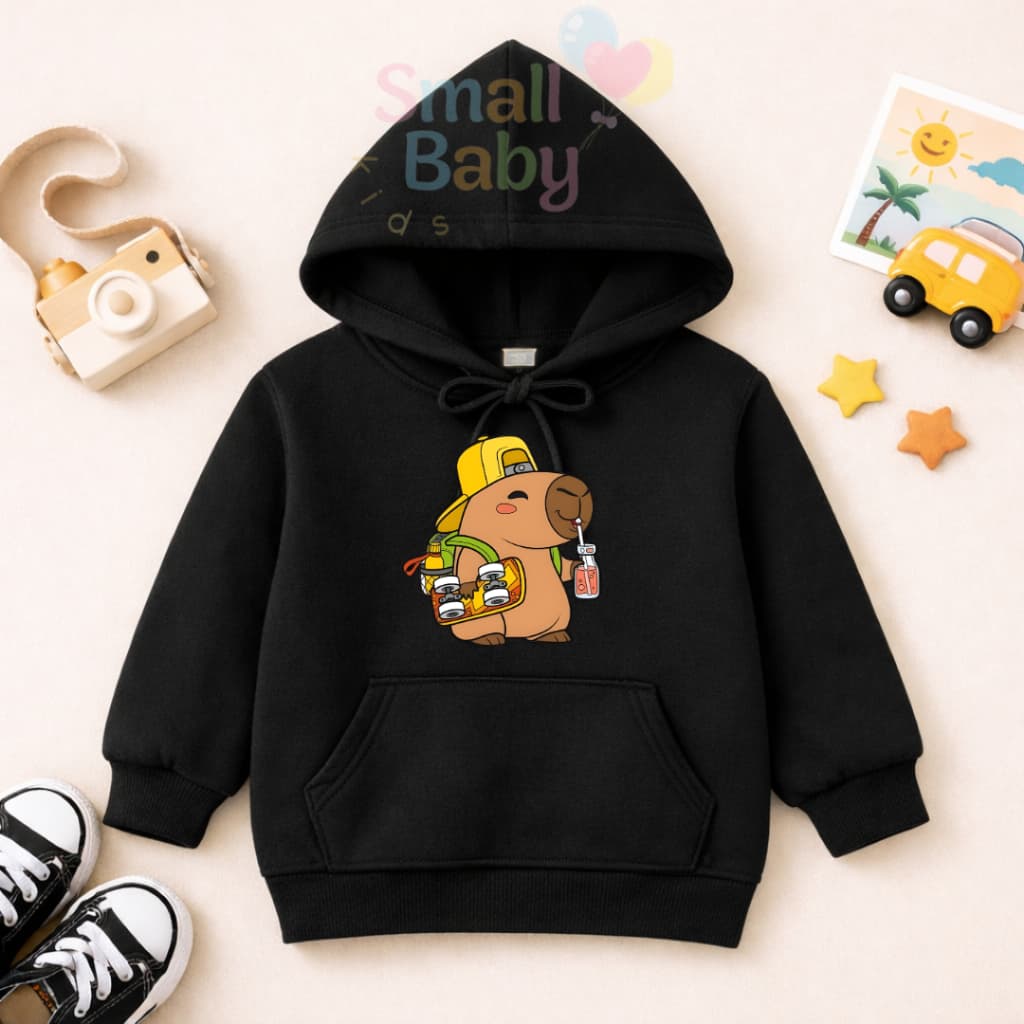 Blusa Moletom Agasalho Infantil e Juvenil Unissex Capivara Skate Suco Estampado
