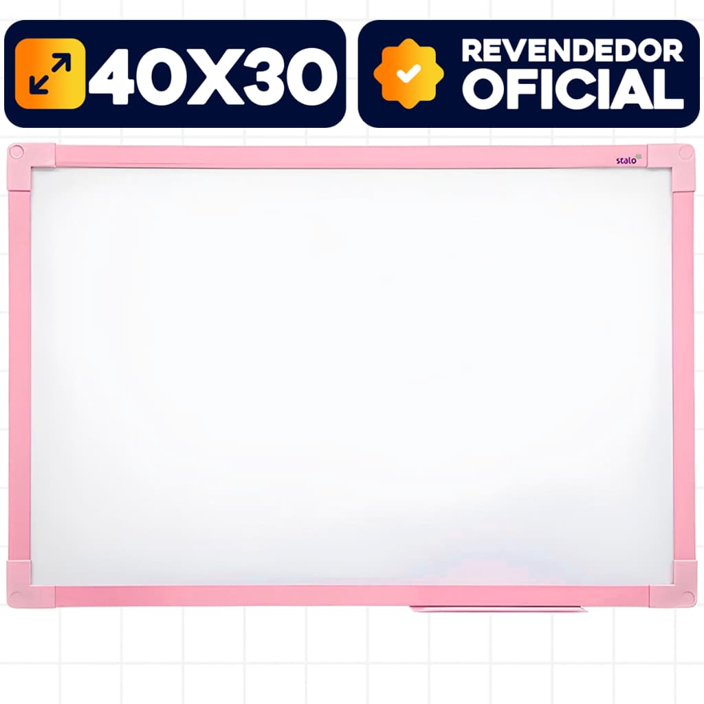 Lousa Quadro Branco Mini Magnético 30x20cm Soft Rosa Stalo