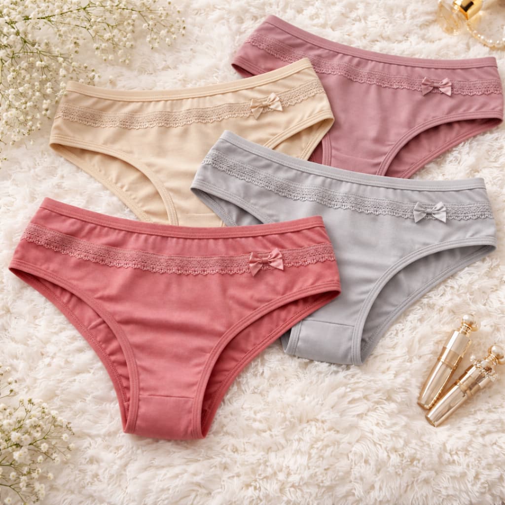 kit 5 calcinhas conforto suede diaa dia  feminina do M ao GG