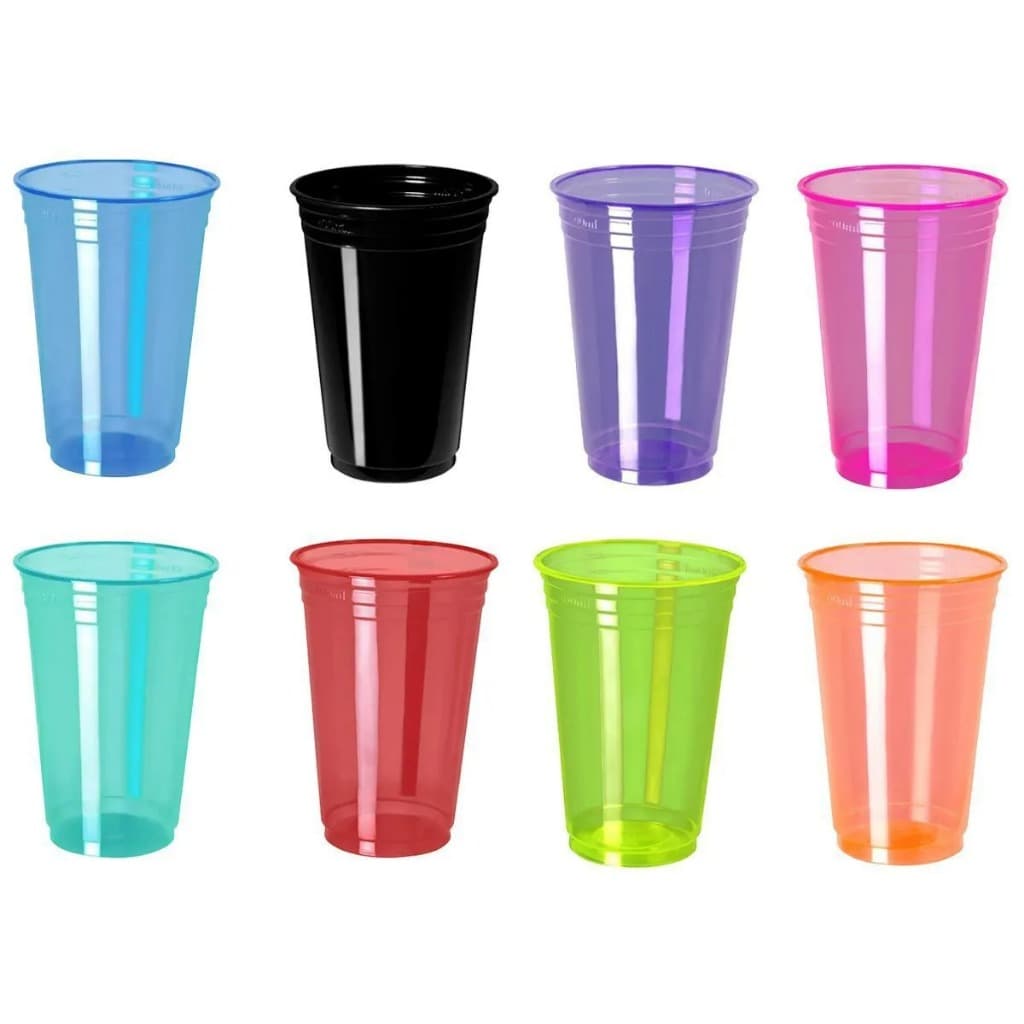 Copo Neon 300ml Copobras 25 50 100 Unidades Escolha a Cor Descartável Festa, Balada e15 anos